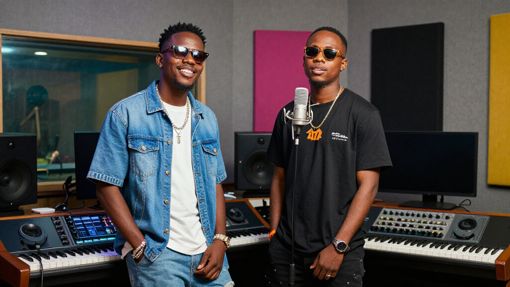 Tekno in a music studio recording session
